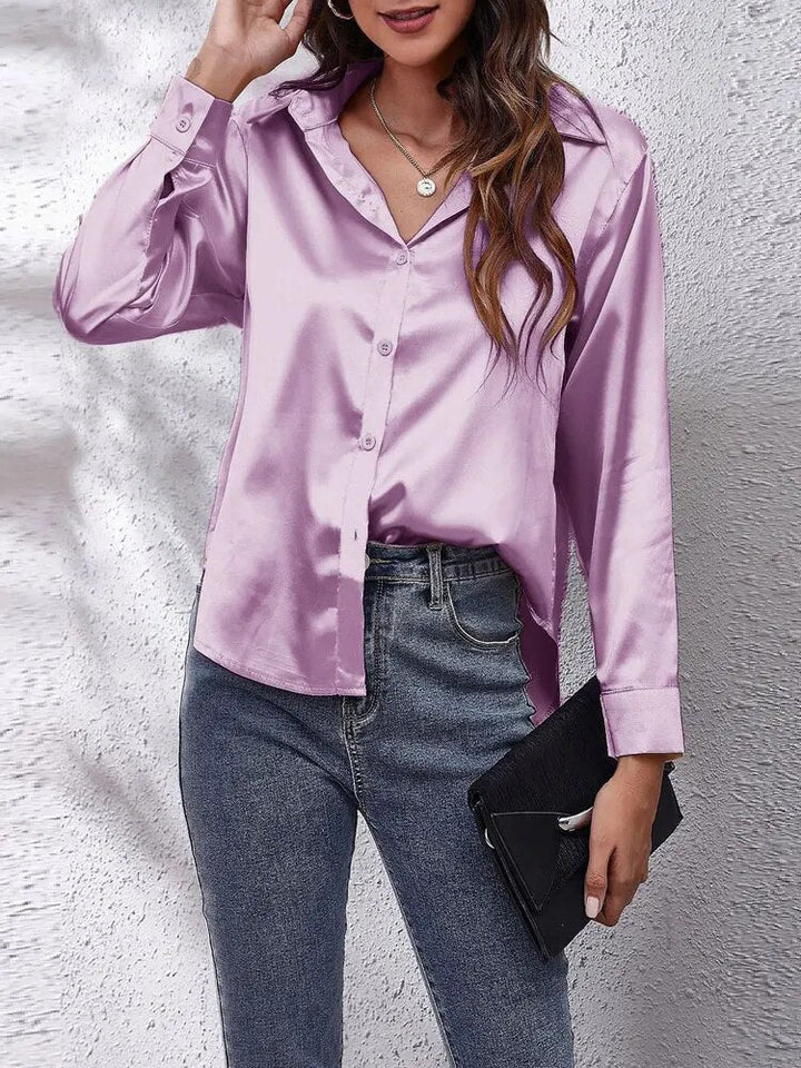 Levoire | Chemise Satinée Polyvalente Et Moderne Lilas