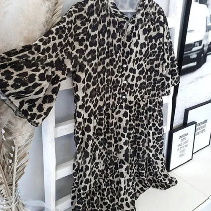 Levoire | Robe Midi À Motif Léopard