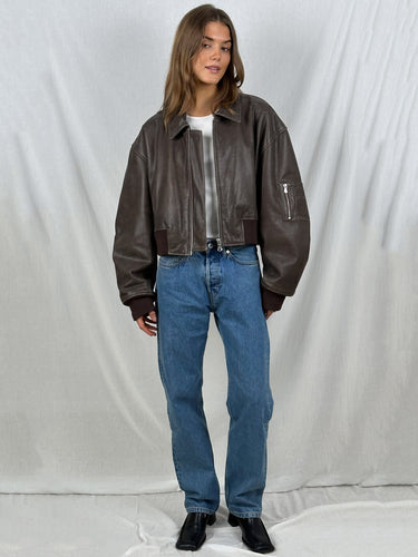 Levoire | Veste Bomber Marron Cintrée Pour Femmes