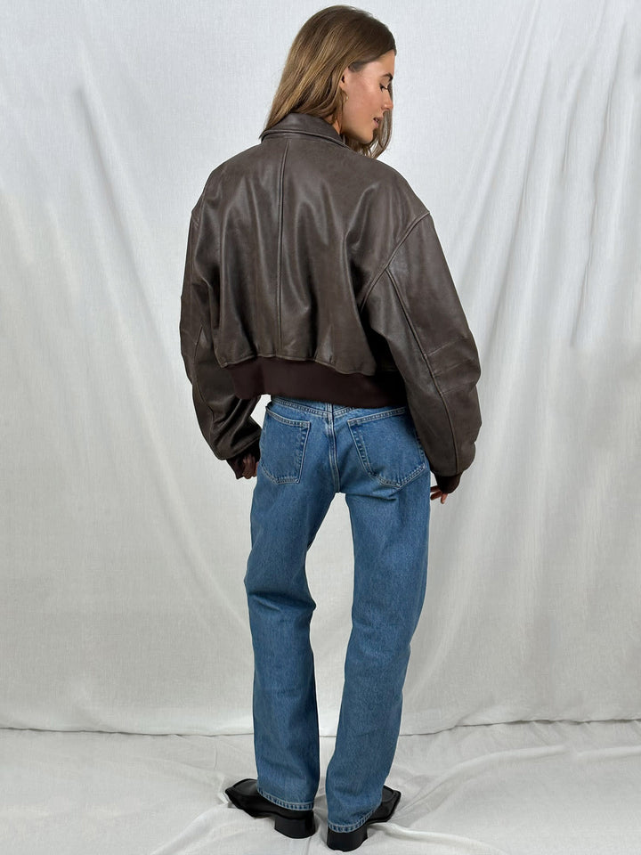 Levoire | Veste Bomber Marron Cintrée Pour Femmes