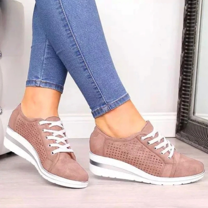 Levoire | Chaussures Plates Pour Femmes Avec Motif Ajouré Rose clair