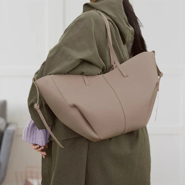 Levoire | Sac Vintage Cuir Synthétique Sac À Bandoulière Grand Sac De Courses Gris