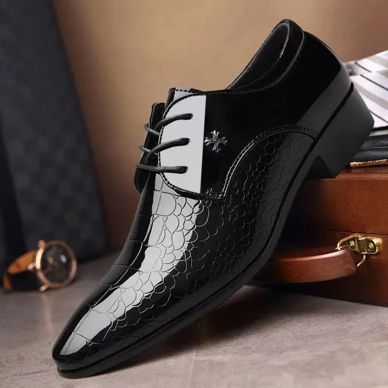 Levoire | Chaussures Oxford En Cuir Formelles Pour Hommes Noir-2