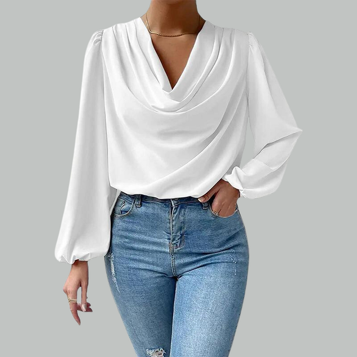 Levoire | Chemise Confortable À Manches Longues En V Blanc