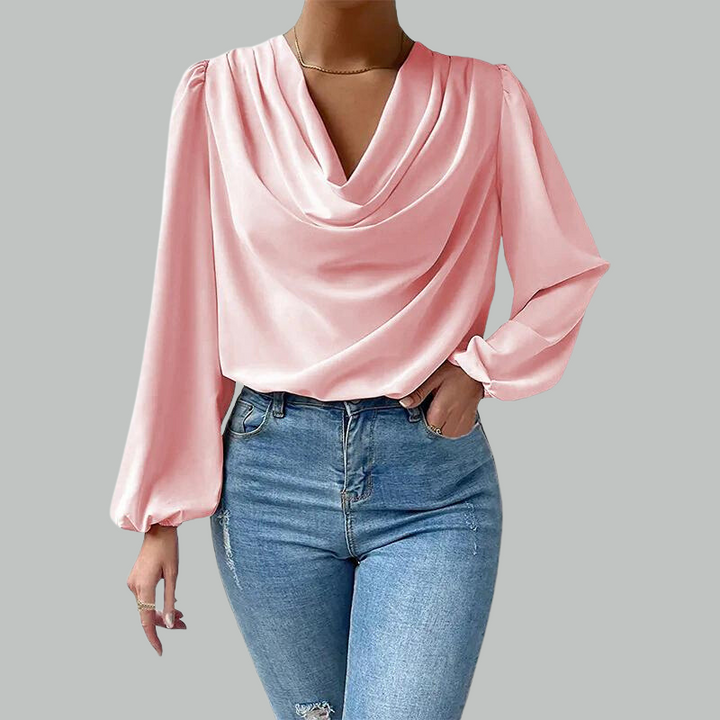 Levoire | Chemise Confortable À Manches Longues En V Rosa