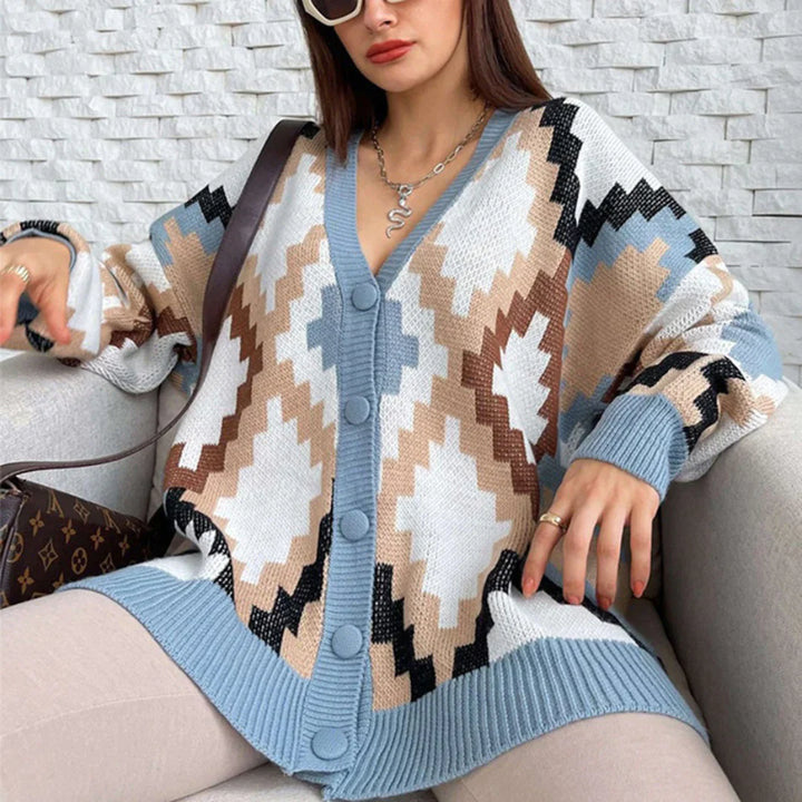 Levoire | Gilet en tricot multicolore bleu clair