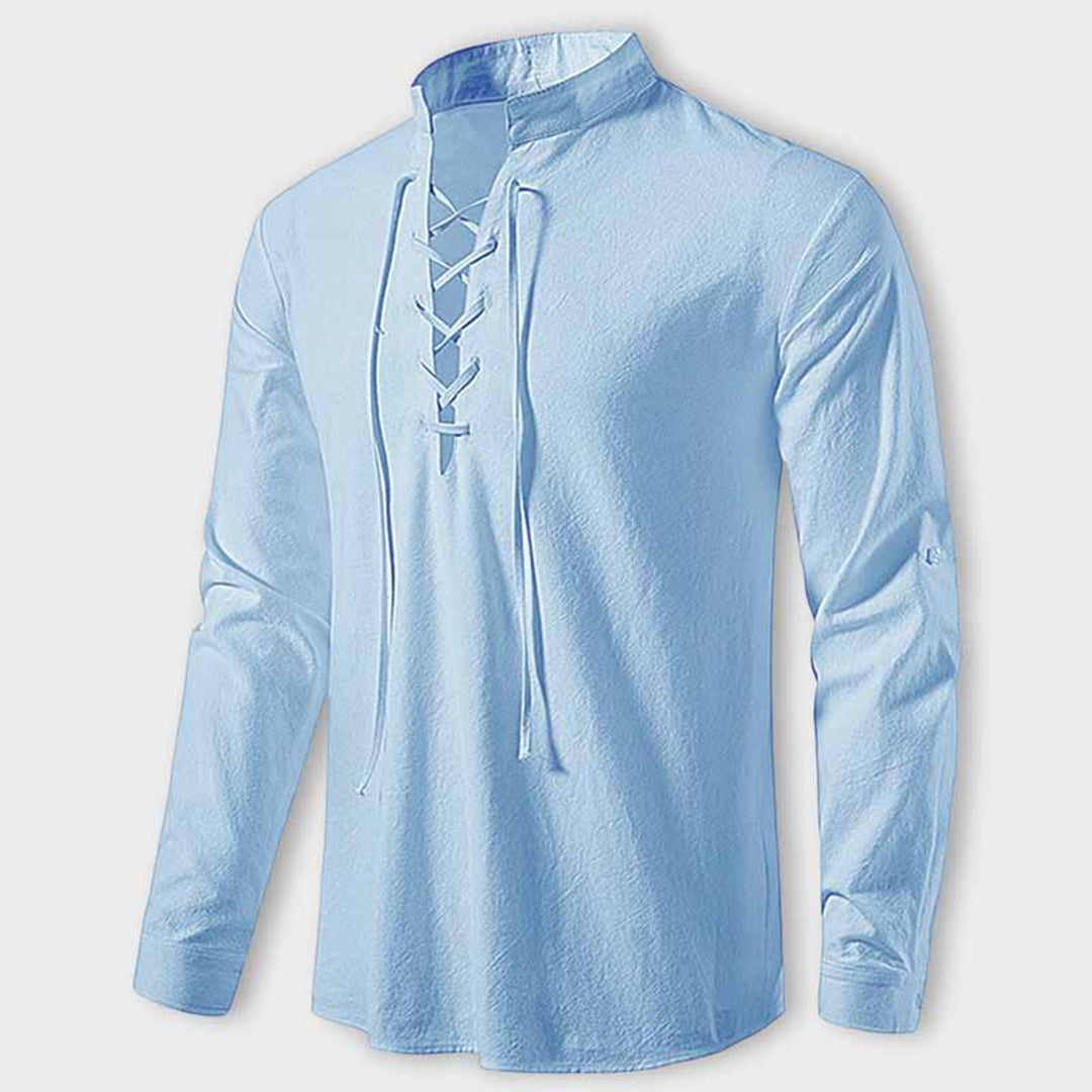 Levoire | Élégante Chemise Avec Décolleté En V Bleu clair