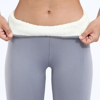 Levoire | Leggings avec Doublure Pelucheuse et Taille Haute pour l'Hiver Gris clair