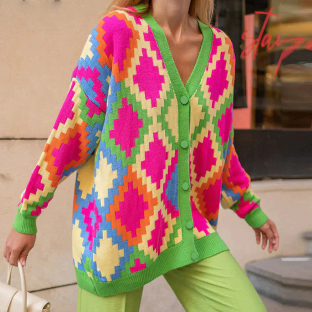 Levoire | Gilet en tricot multicolore Vert clair