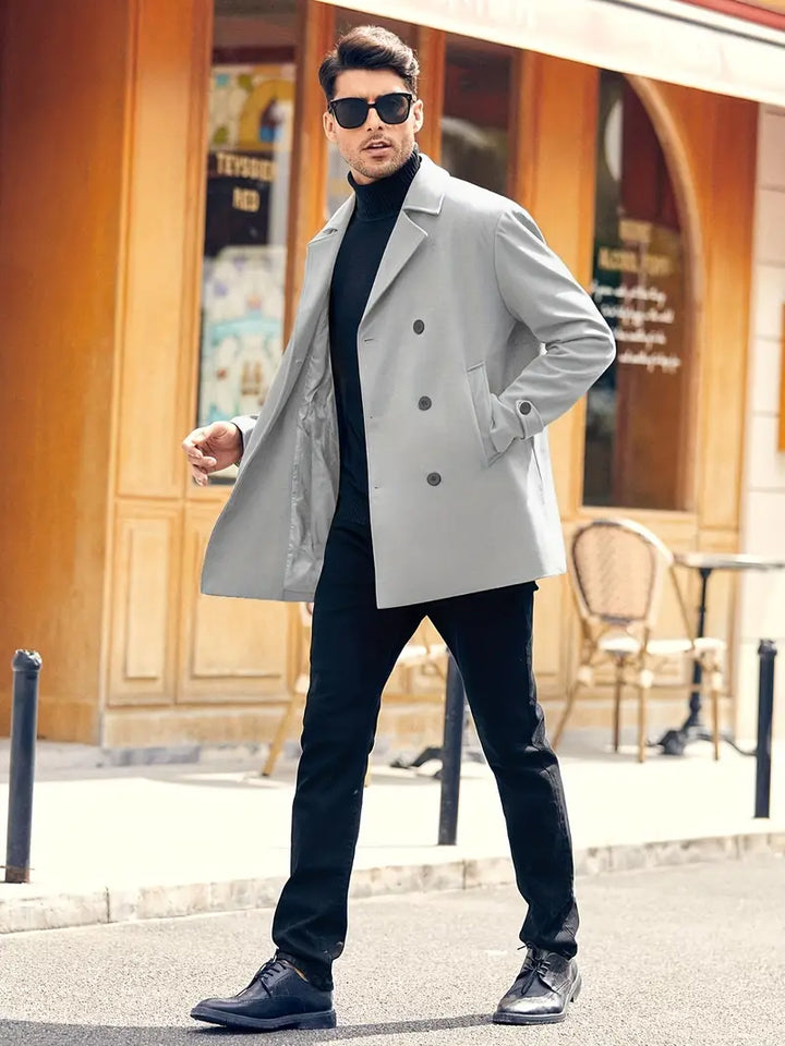 Levoire | Haute Qualité, Élégant Manteau Trench Blazer Pour Hommes Gris clair