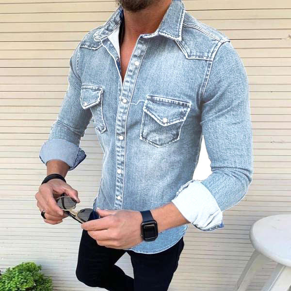Levoire | Chemise Durable Slim Fit Mélange De Coton Pour Des Looks Décontractés Et Élégants Bleu