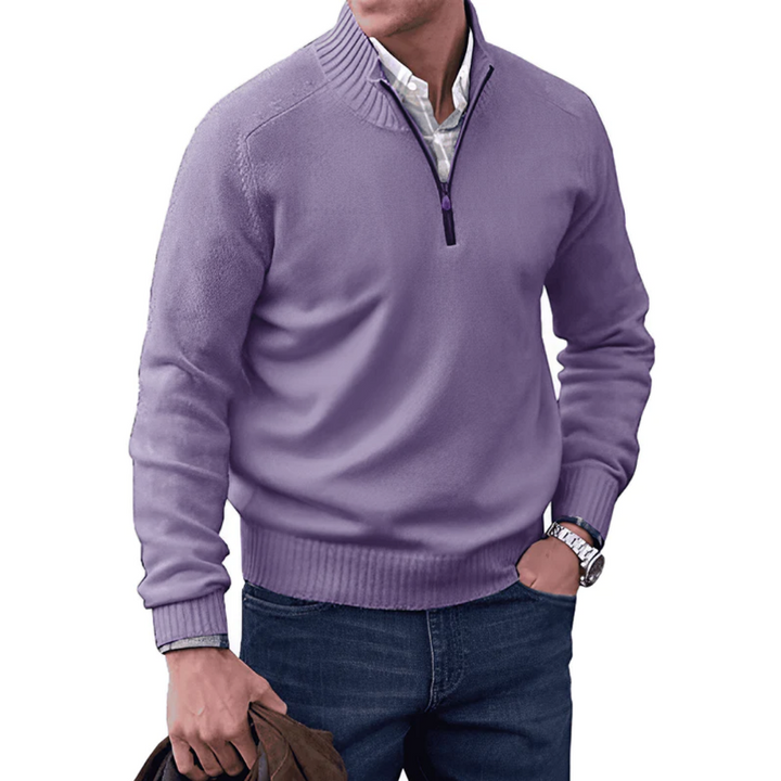 Levoire | Pull En Cachemire Avec Zip Violet