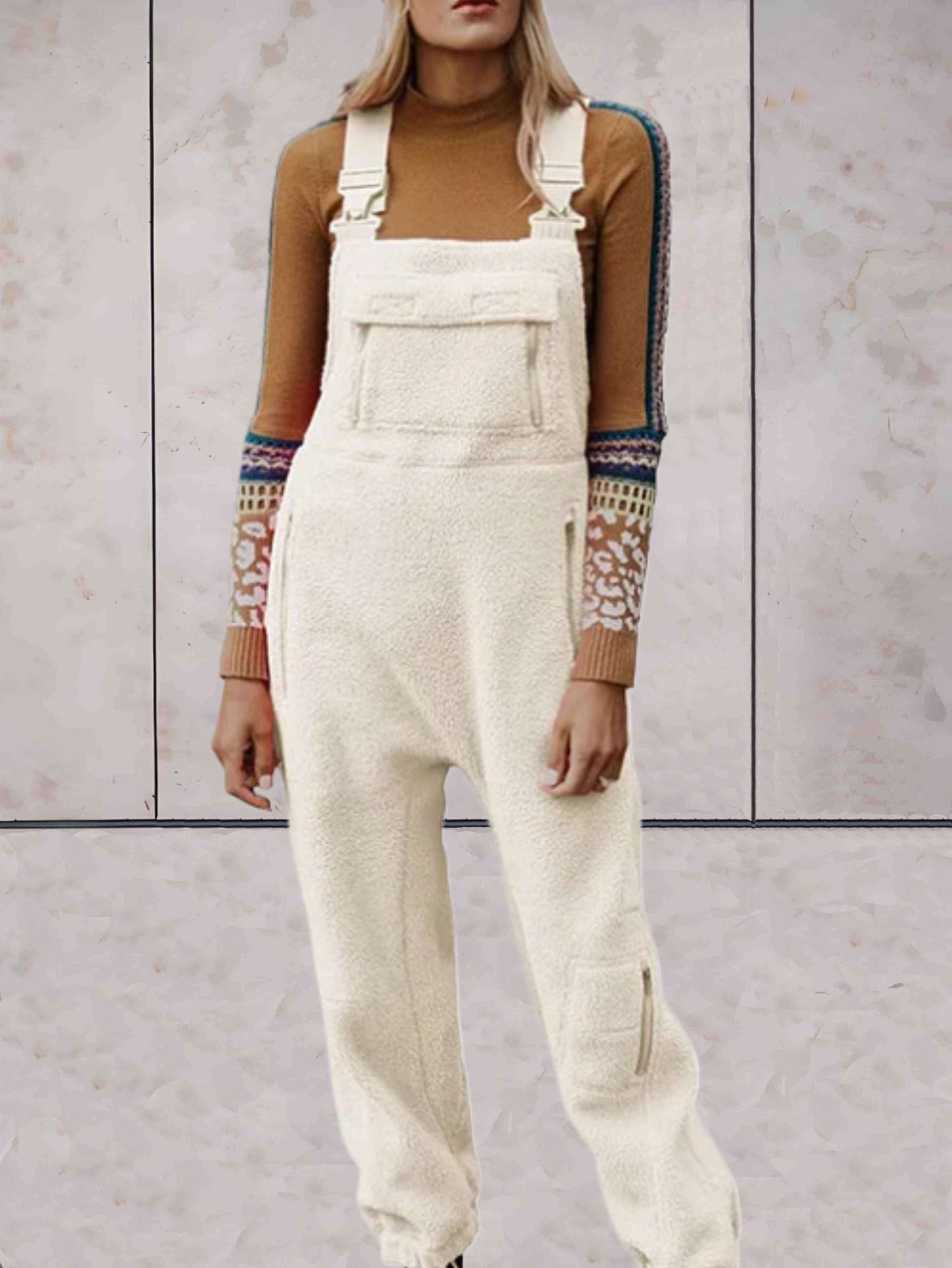 Levoire | Combinaison En Polaire Sans Manches Simple Avec Poches Pour Un Usage Quotidien Khaki