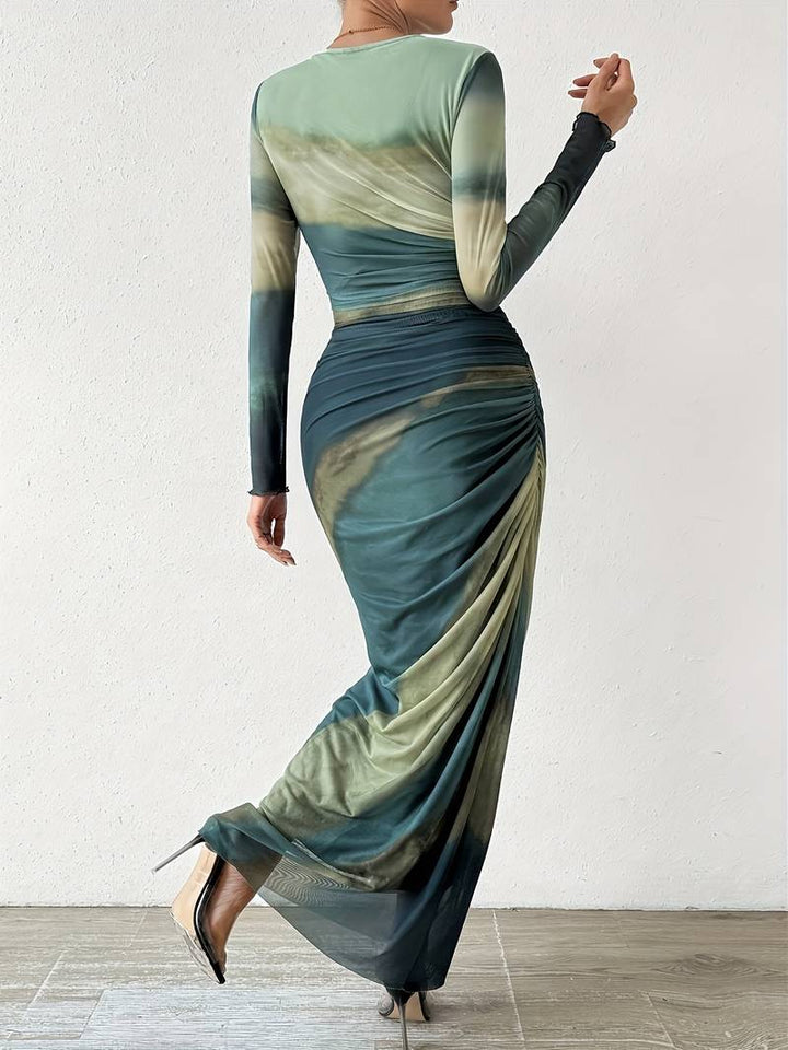 Levoire | Robe En Batik Ajustée Avec Encolure Ronde