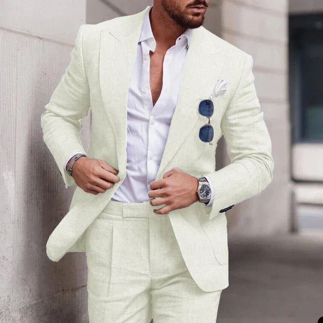 Levoire | Ensemble De Veste De Costume Simple Et De Pantalons Pour Hommes Couleur éléphant