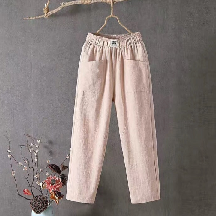 Levoire | Pantalon Coton Taille Élastique Pantalon D'Été Vêtements Pour Femmes Rose