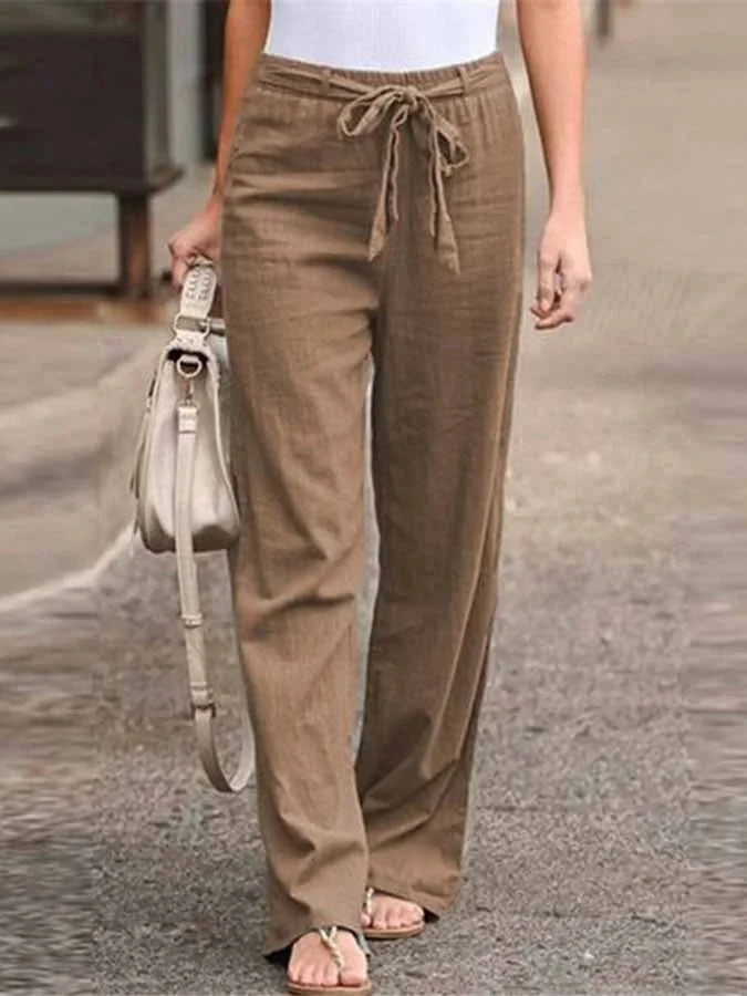 Levoire | Coton Pantalon D'Été Élastique À Taille Pour Femmes Marron