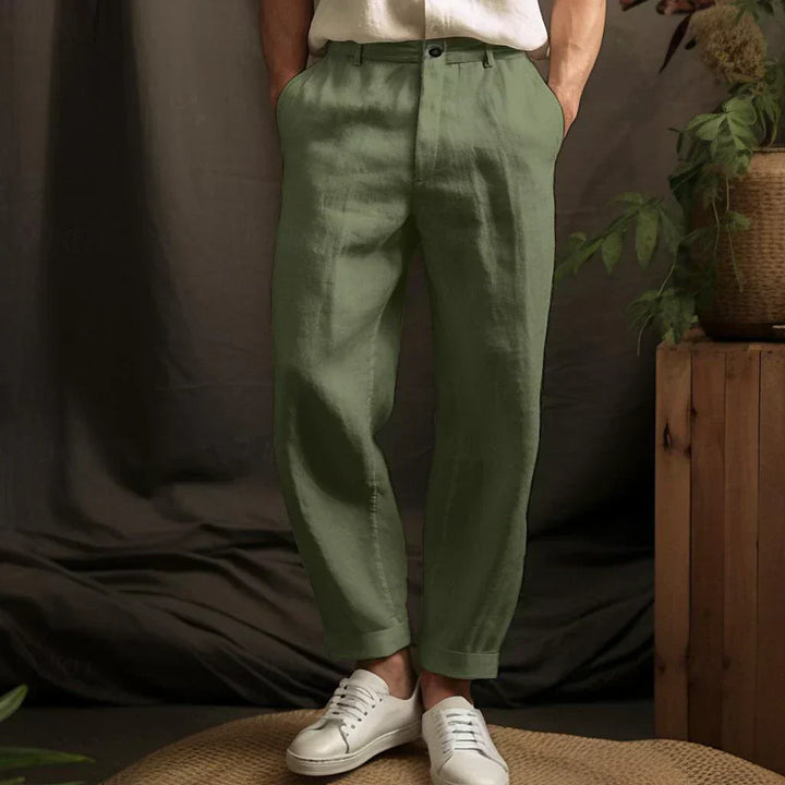 Levoire | Pantalon Léger Droit Coupe Ajustée Pantalon Homme Khaki