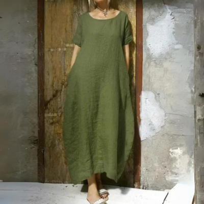 Levoire | Modèle Ample En Coton Robe Maxi Robe D'Été Vert