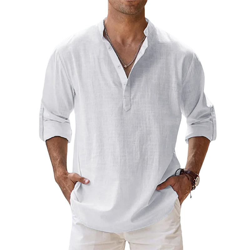 Levoire | Demi Manches Demi Boutons Chemise D'Été Vêtements Pour Hommes Blanc