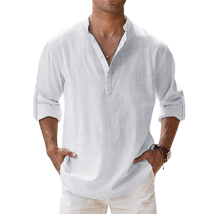 Levoire | Demi Manches Demi Boutons Chemise D'Été Vêtements Pour Hommes Blanc