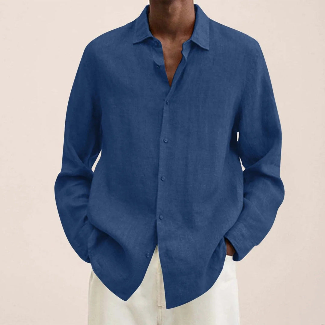 Levoire | Coton Modèle Décontracté Chemise À Boutons Vêtements Pour Hommes Bleu