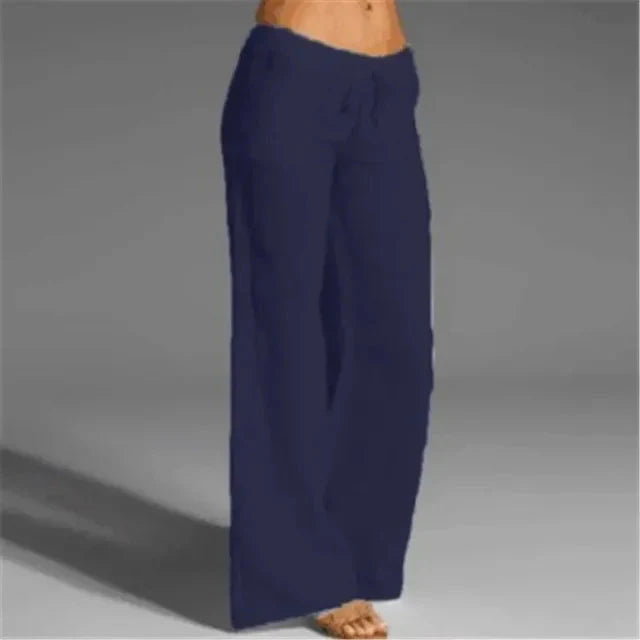 Levoire | Pantalon D'Été Avec Cordon Pantalon À Jambe Large Vêtements Pour Femmes Marine bleu