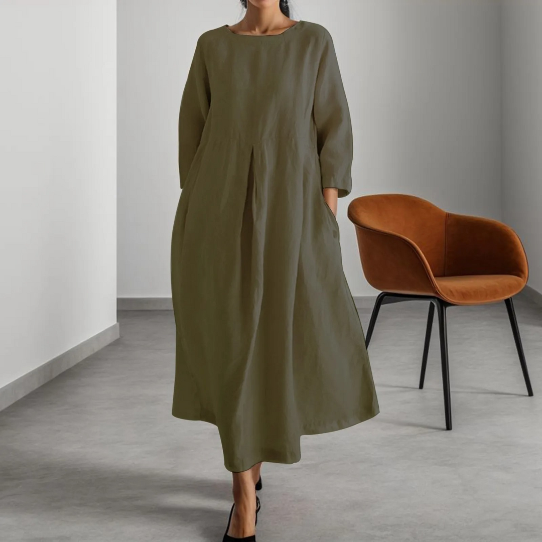 Levoire | Manches Longues Coupe Ample Robe Maxi Avec Poches Légumes