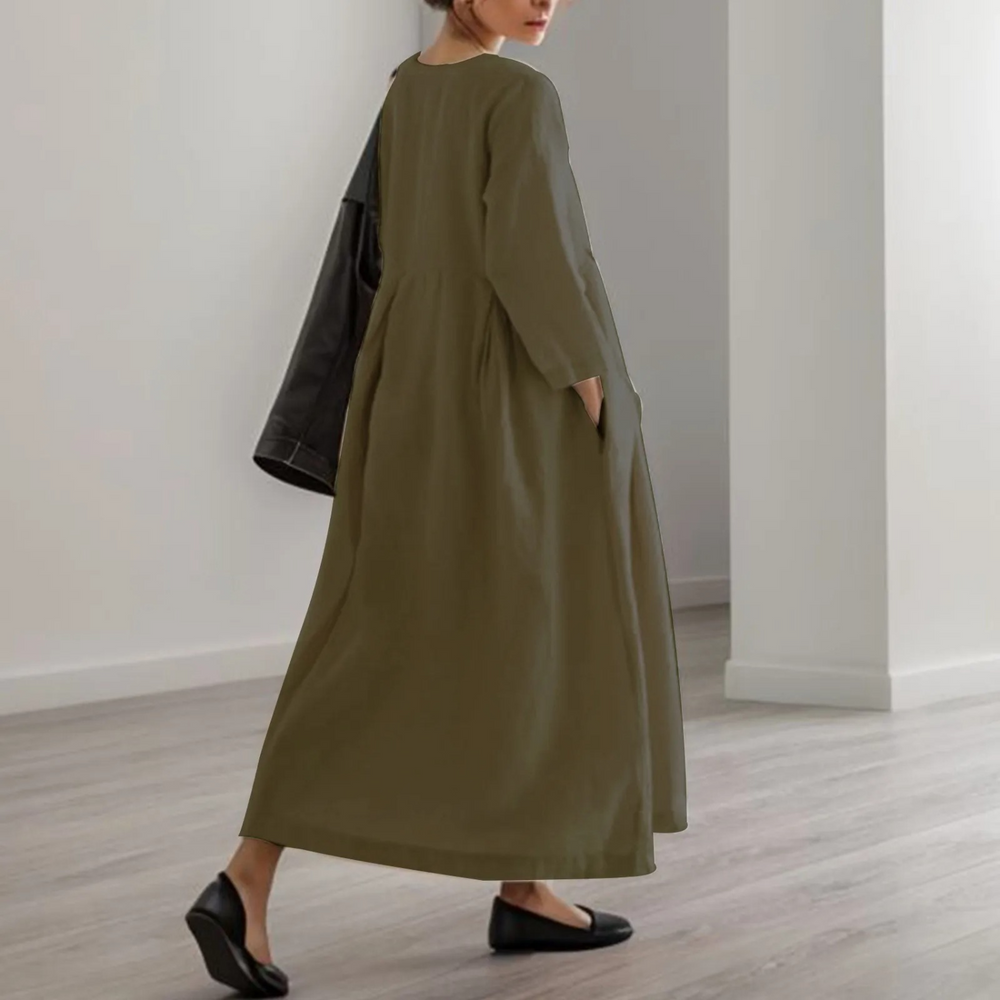 Levoire | Manches Longues Coupe Ample Robe Maxi Avec Poches