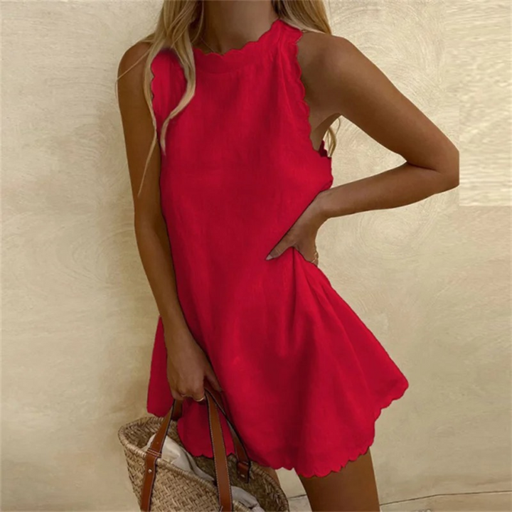 Levoire | Robe Avec Col O En Coton Rouge Rot