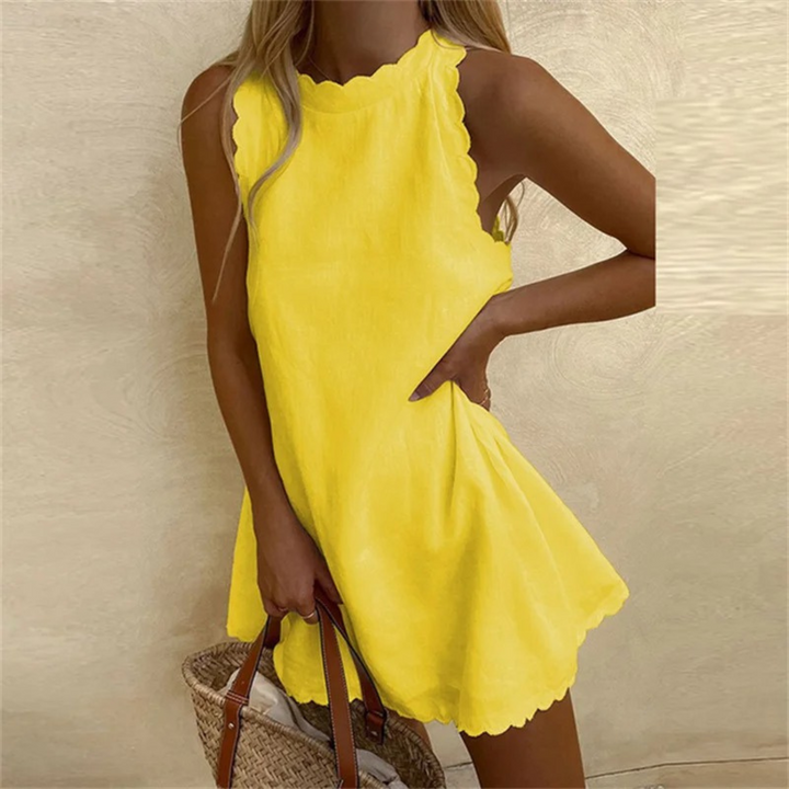 Levoire | Robe Avec Col O En Coton Rouge Jaune