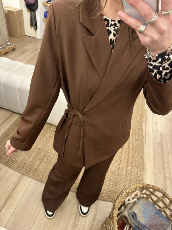 Levoire | Pantalons À Taille Enroulée Blazer Set Ensemble De Deux Pièces Pour Femmes
