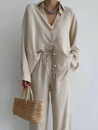 Levoire | Ensemble En Lin Avec Un Haut Et Un Pantalon Large