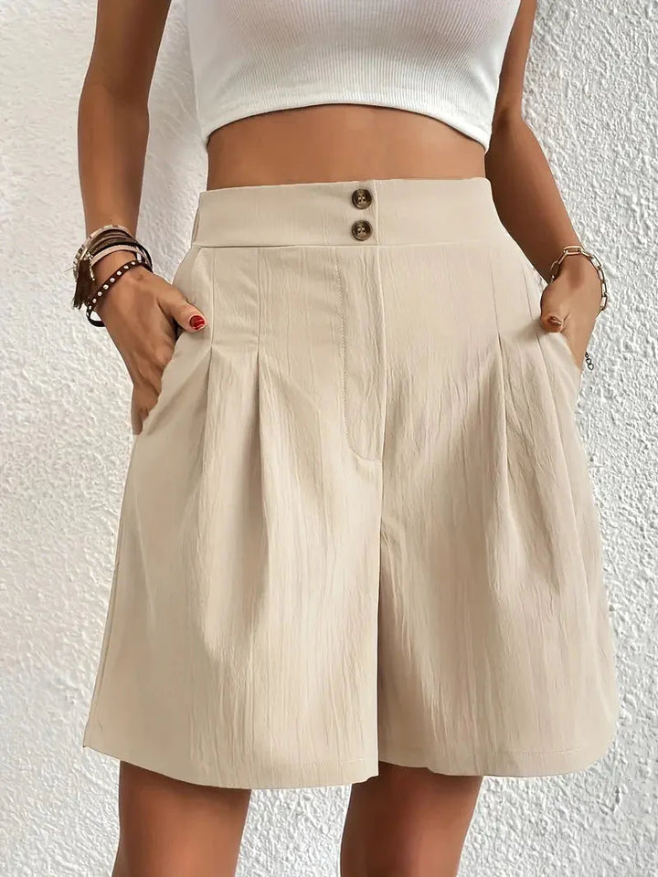 Levoire | Shorts, Poches Obliques, Taille Haute, Shorts Pour Femmes, Vêtements D'Été Abricot