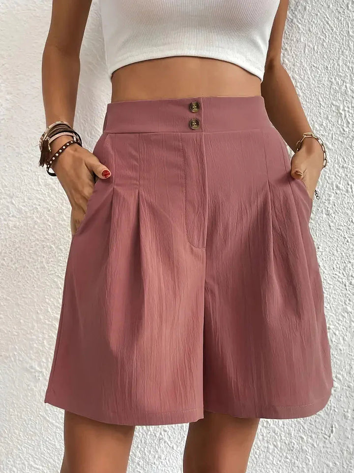 Levoire | Shorts, Poches Obliques, Taille Haute, Shorts Pour Femmes, Vêtements D'Été Rose Pâle