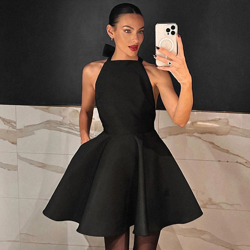 Levoire | Robe cocktail satin évasée