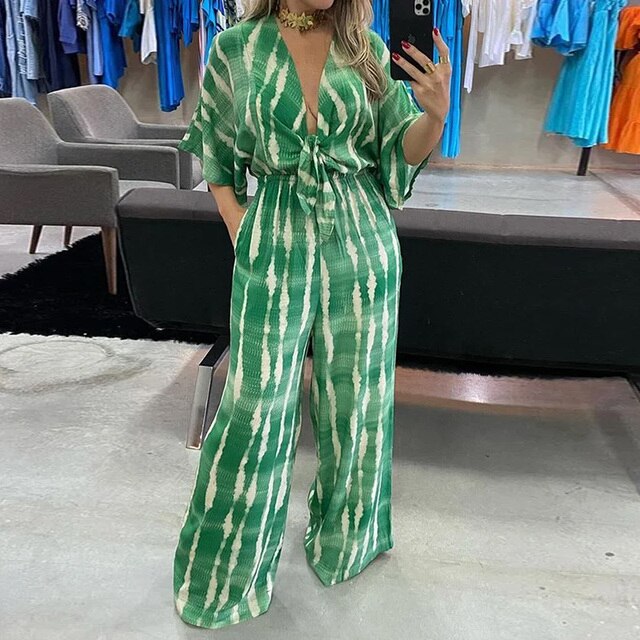 Levoire | Ensemble Imprimé Stylé Vert
