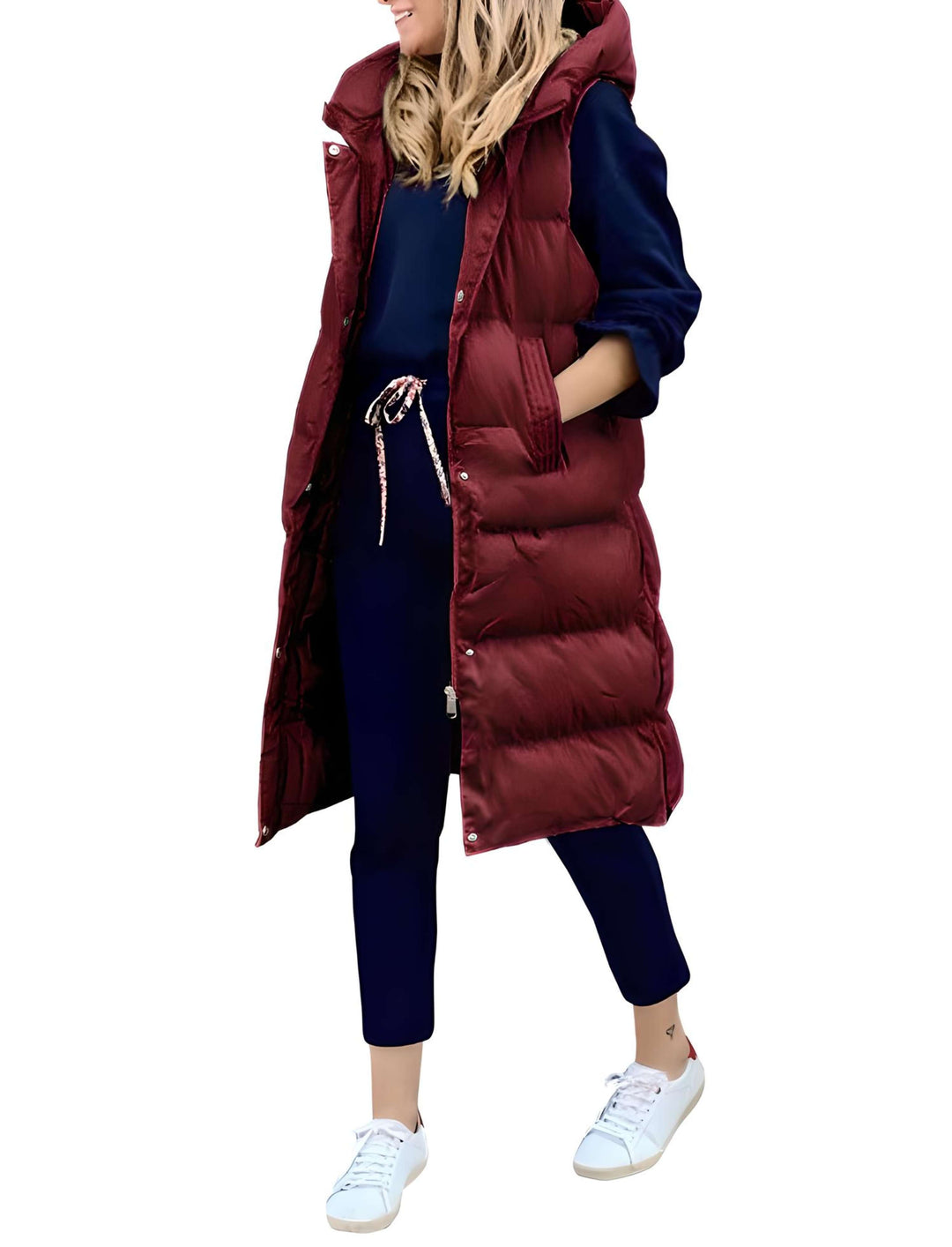 Levoire | Long Manteau Sans Manches Et Avec Capuche Khaki XL