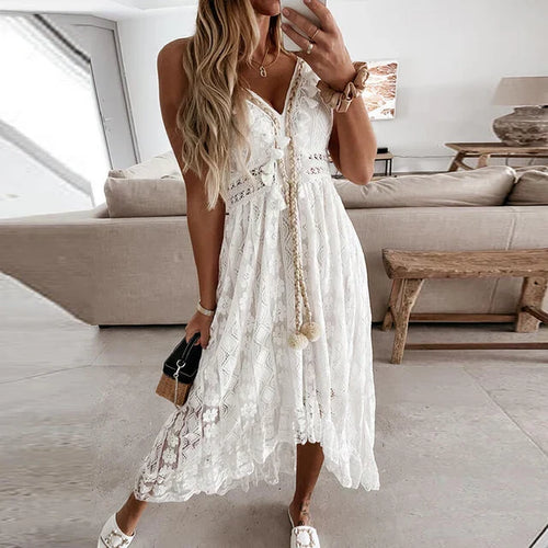 Levoire | Robe En Dentelle Pour Femme Avec Décolleté En V