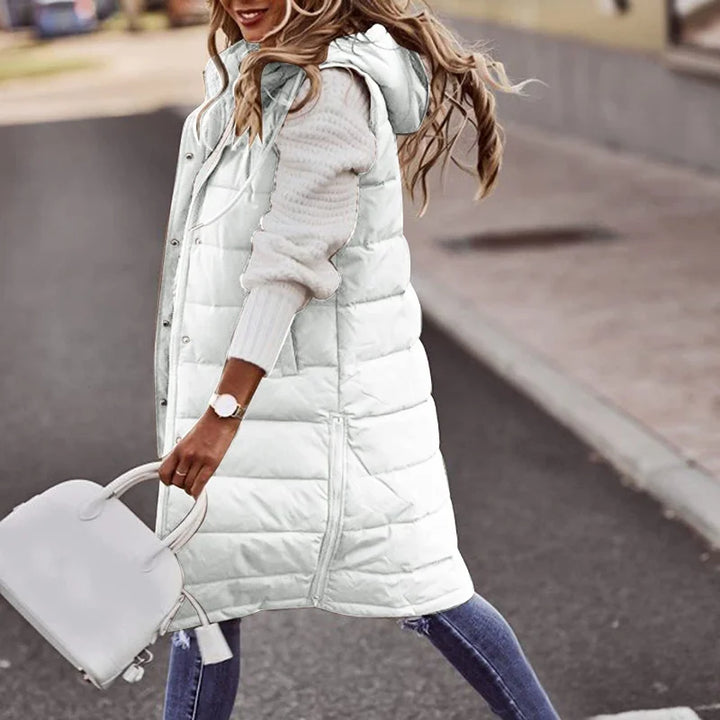 Levoire | Gilet Sans Manches Capuche Puffer Gilet Femme