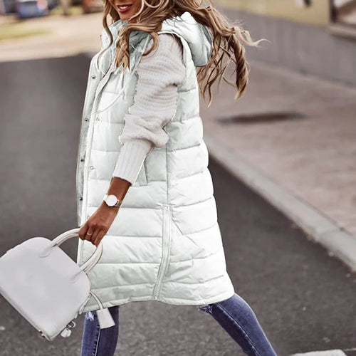 Levoire | Gilet Sans Manches Capuche Puffer Gilet Femme