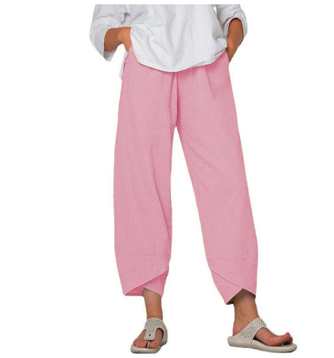 Levoire | Pantalon Fit Femme Pantalon D'Été Léger En Lin Rosa