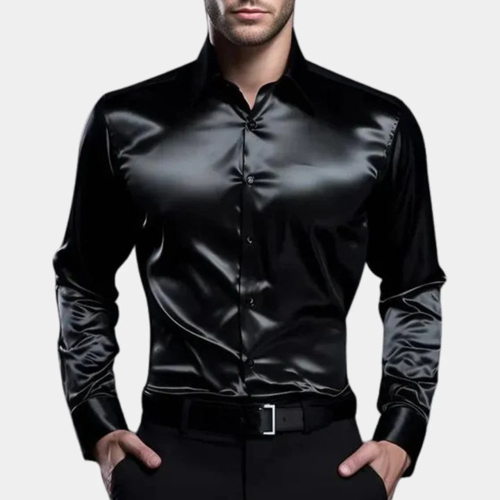 Levoire | Chemise Satin Luxueuse Noir