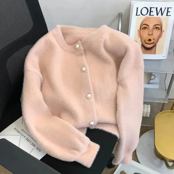 Levoire | Gilet Tricoté À Col Rond Rosa