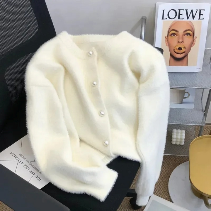 Levoire | Gilet Tricoté À Col Rond Blanc