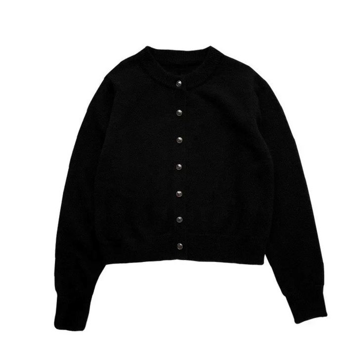 Levoire | Gilet Tricoté À Col Rond Noir