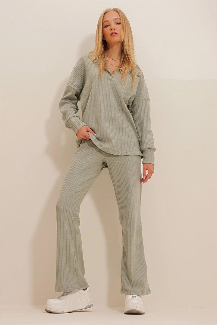 Levoire | Long Sleeve Flared Pants Two Piece Set Women'S Loungewear