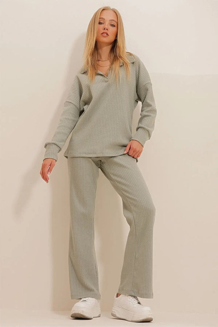 Levoire | Long Sleeve Flared Pants Two Piece Set Women'S Loungewear