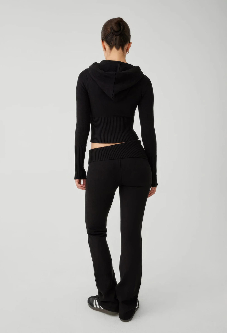 Levoire | Ensemble À Zip Avec Capuche En Tricot Deux Pièces Vêtements De Détente Femme