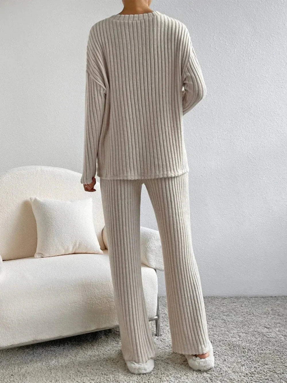 Levoire | Ensemble Rippé Manches Longues Vêtements De Détente Femme Vêtements Femme